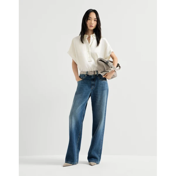 Brunello Cucinelli Contemporary Loose trousers in Denim, view 6