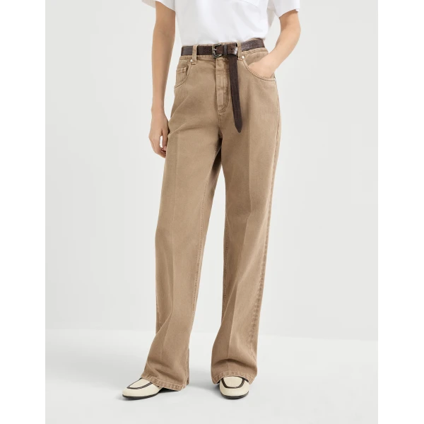 Brunello Cucinelli Contemporary Loose trousers in Light Brown, view 2
