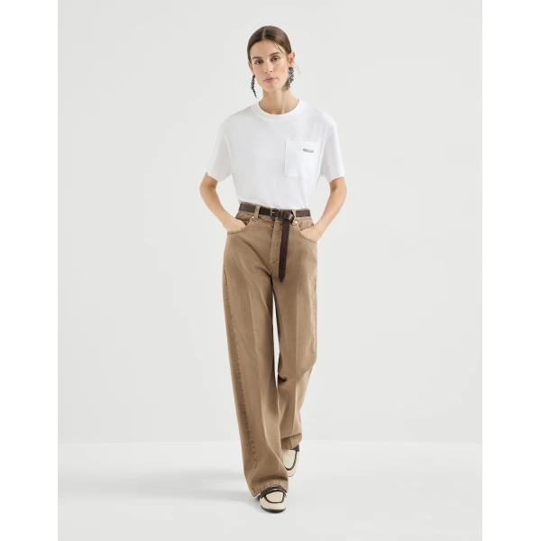 Brunello Cucinelli Contemporary Loose trousers in Light Brown, view 5