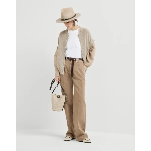 Brunello Cucinelli Contemporary Loose trousers in Light Brown, view 6