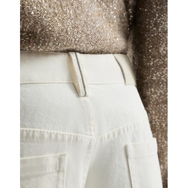 Brunello Cucinelli Contemporary Loose trousers in Panama, view 4