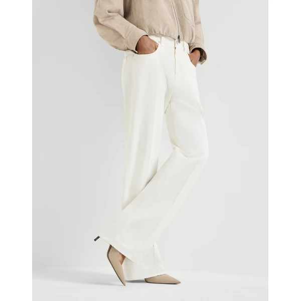 Brunello Cucinelli Contemporary Loose trousers in Panama, view 5