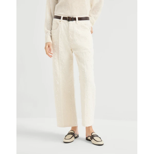 Brunello Cucinelli Contemporary Square trousers in Ivory, view 2