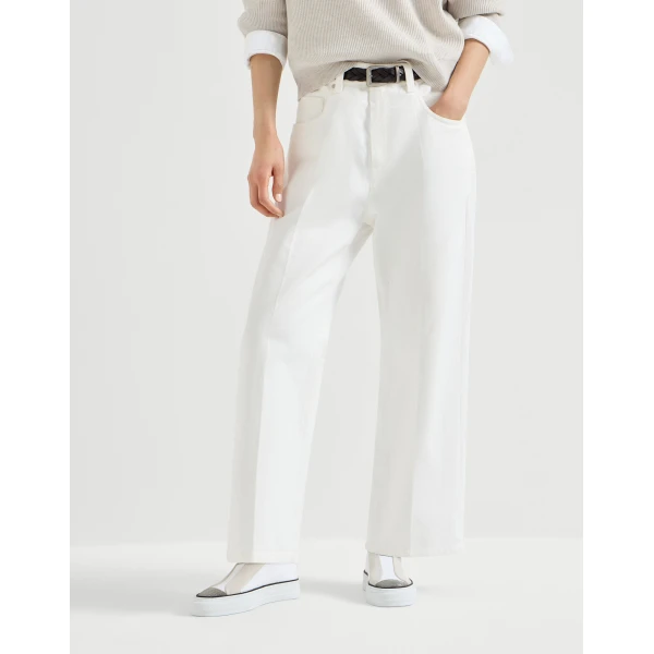 Brunello Cucinelli Contemporary Square trousers in Ivory, view 2