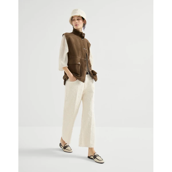 Brunello Cucinelli Contemporary Square trousers in Ivory, view 5