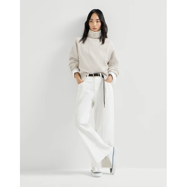 Brunello Cucinelli Contemporary Square trousers in Ivory, view 5
