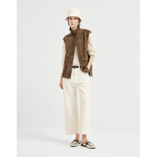 Brunello Cucinelli Contemporary Square trousers in Ivory, view 6