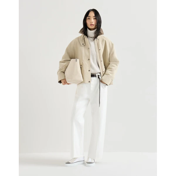 Brunello Cucinelli Contemporary Square trousers in Ivory, view 6
