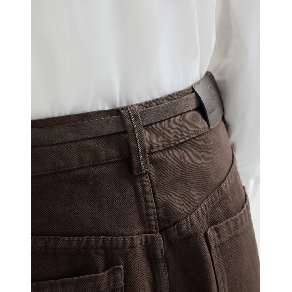 Brunello Cucinelli Contemporary Square trousers in Pine Cone Brown, view 4