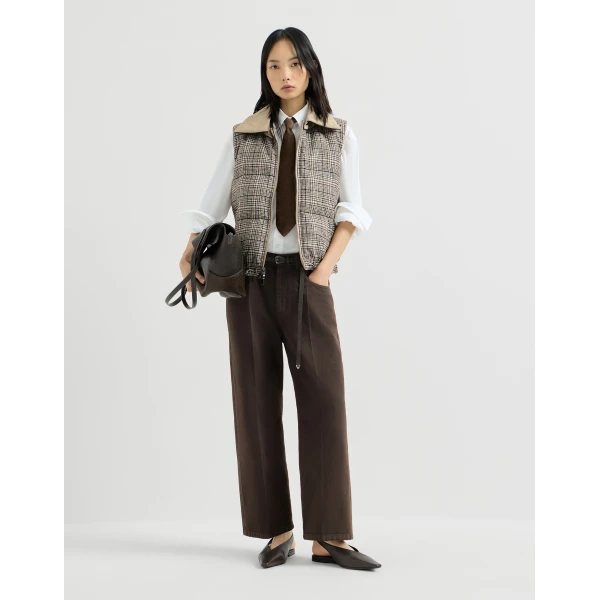 Brunello Cucinelli Contemporary Square trousers in Pine Cone Brown, view 6