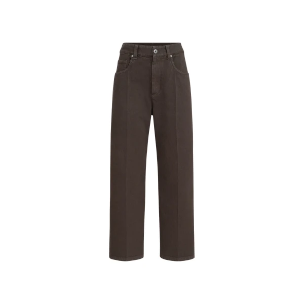 Brunello Cucinelli Contemporary Square trousers in Pine Cone Brown