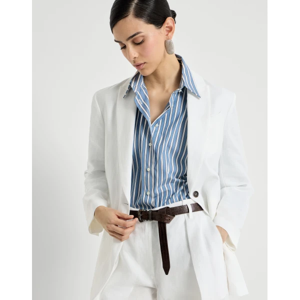 Brunello Cucinelli Cotton blazer in White, view 5