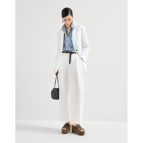 Brunello Cucinelli Cotton blazer in White, view 6