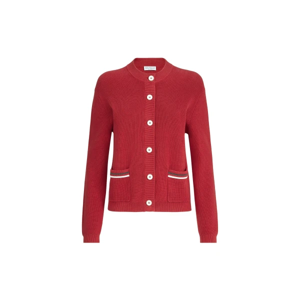 Brunello Cucinelli Cotton cardigan in Ruby