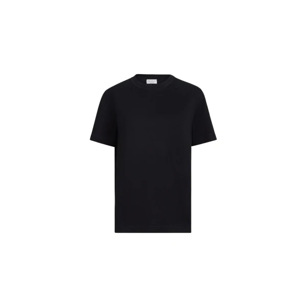 Brunello Cucinelli Cotton jersey T-shirt in Black Top