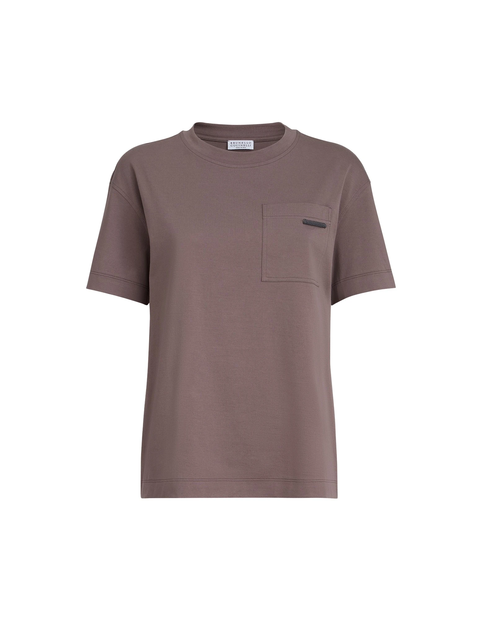 Brunello Cucinelli Cotton jersey T-shirt in Brown Top