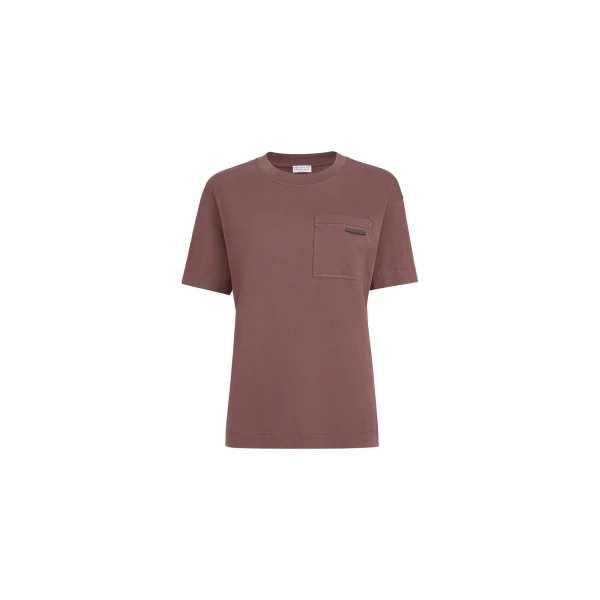 Brunello Cucinelli Cotton jersey T-shirt in Grape Top
