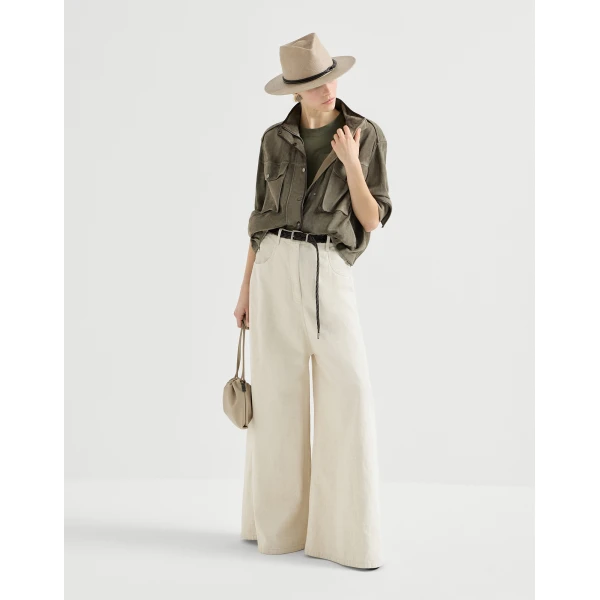 Brunello Cucinelli Cotton jersey T-shirt in Olive Top, view 6
