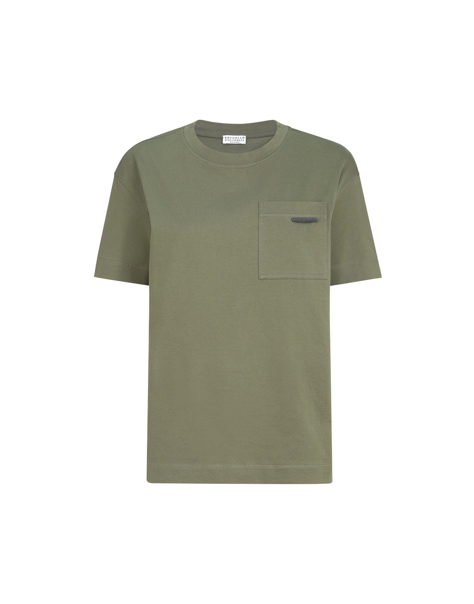 Brunello Cucinelli Cotton jersey T-shirt in Olive Top