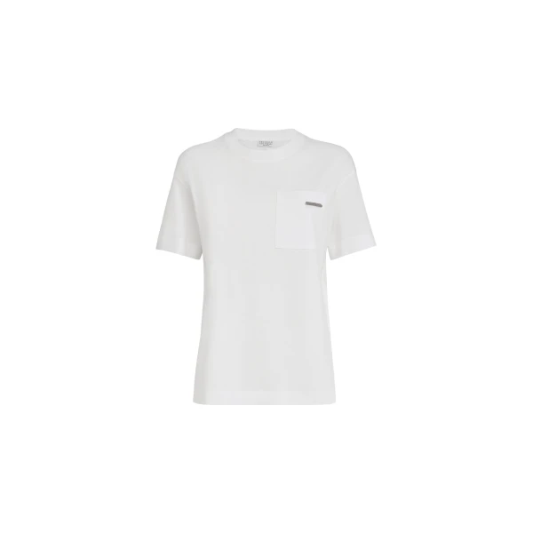 Brunello Cucinelli Cotton jersey T-shirt in White Top