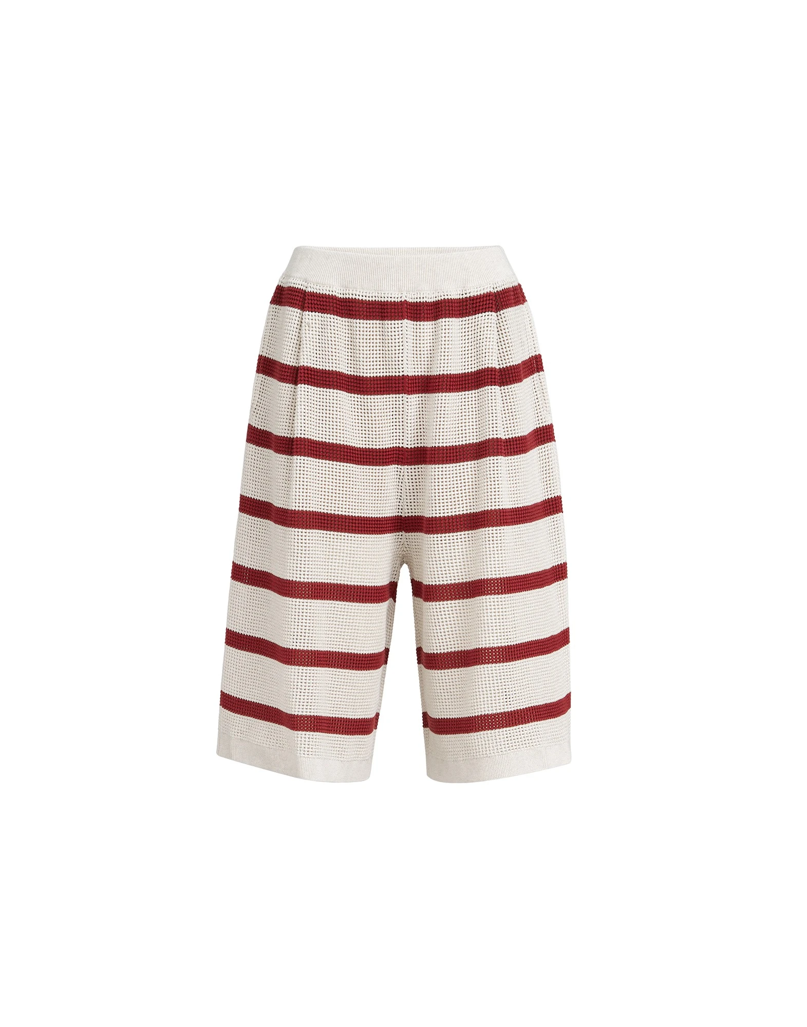 Cotton net knit Bermuda shorts