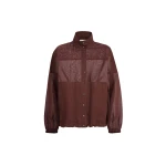 Brunello Cucinelli Cotton organza outerwear jacket in Bordeaux