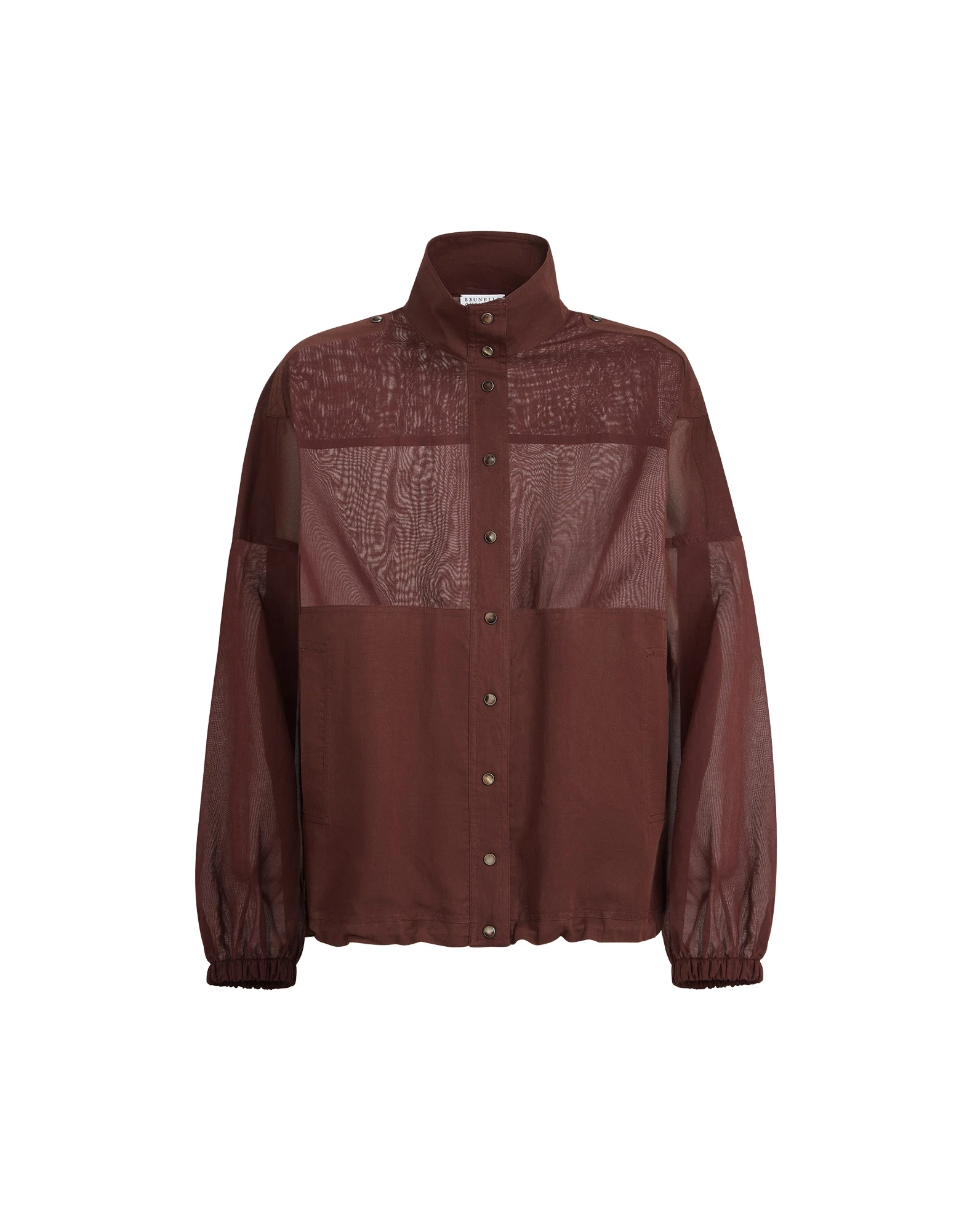 Brunello Cucinelli Cotton organza outerwear jacket in Bordeaux