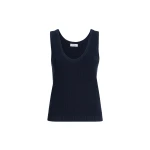 Brunello Cucinelli Cotton ribbed knit top in Blue
