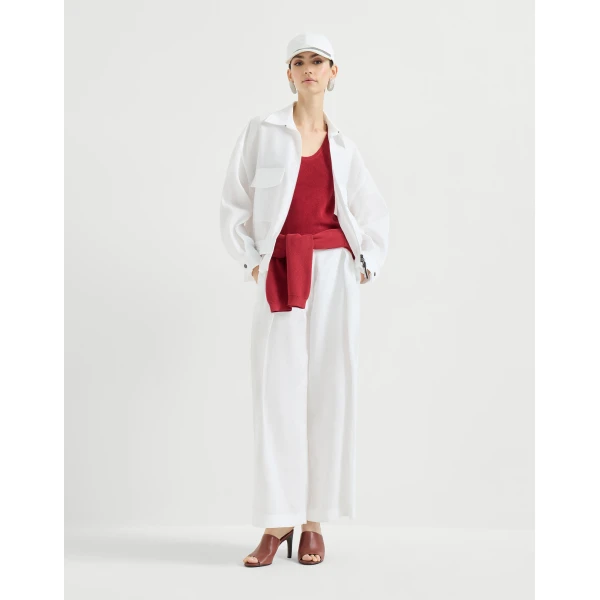 Brunello Cucinelli Cotton ribbed knit top in Ruby, view 6