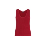 Brunello Cucinelli Cotton ribbed knit top in Ruby