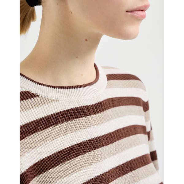 Brunello Cucinelli Cotton striped sweater, view 4