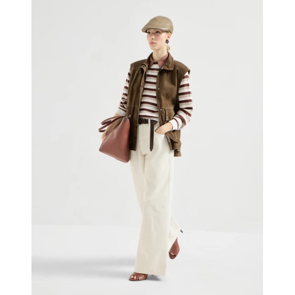 Brunello Cucinelli Cotton striped sweater, view 6