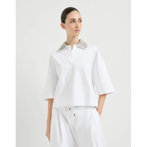 Brunello Cucinelli Couture interlock polo shirt in White, view 2