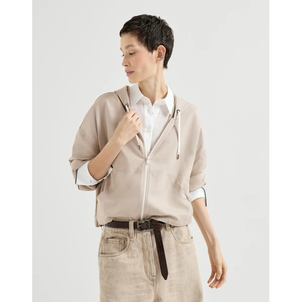 Brunello Cucinelli Couture interlock sweatshirt in Beige Jacket, view 2