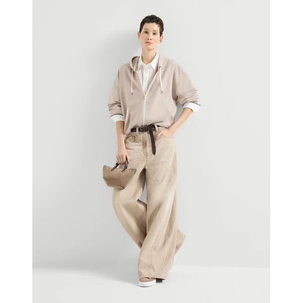 Brunello Cucinelli Couture interlock sweatshirt in Beige Jacket, view 6