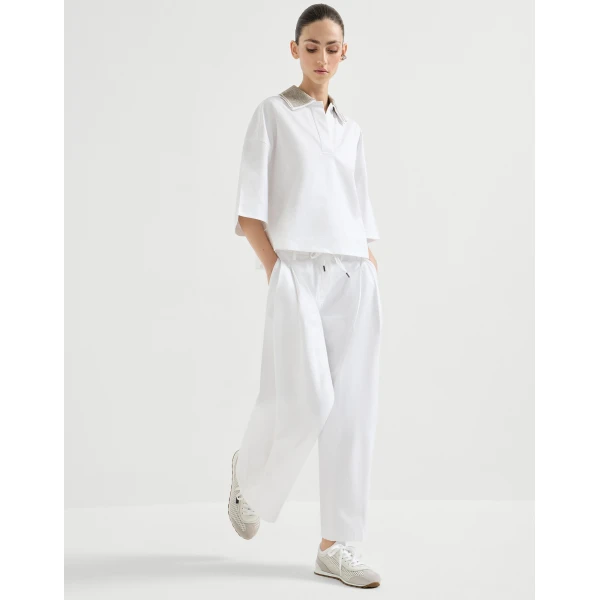 Brunello Cucinelli Couture interlock trousers in White, view 5