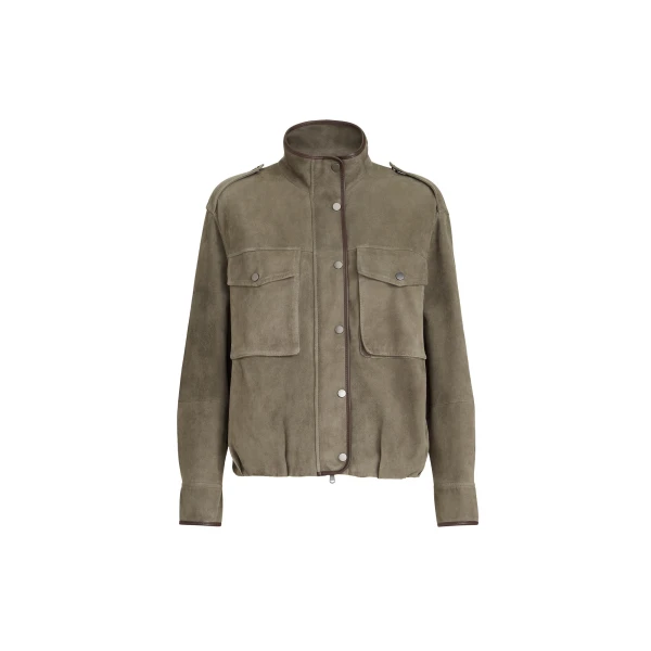 Brunello Cucinelli Couture suede outerwear in Khaki Jacket