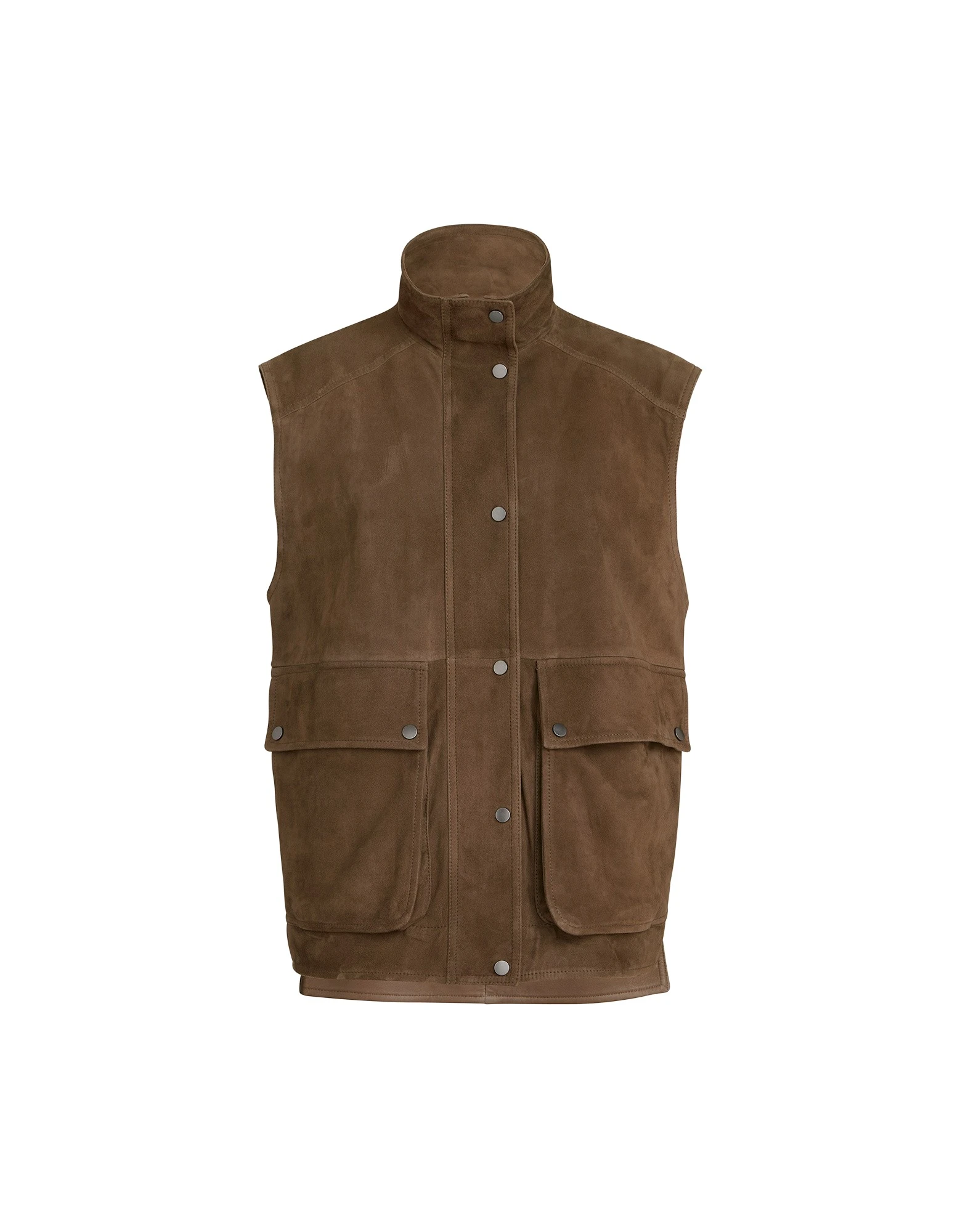 Couture suede vest in Brown