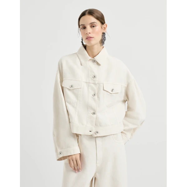 Brunello Cucinelli Cover outerwear jacket in Chalk, view 2