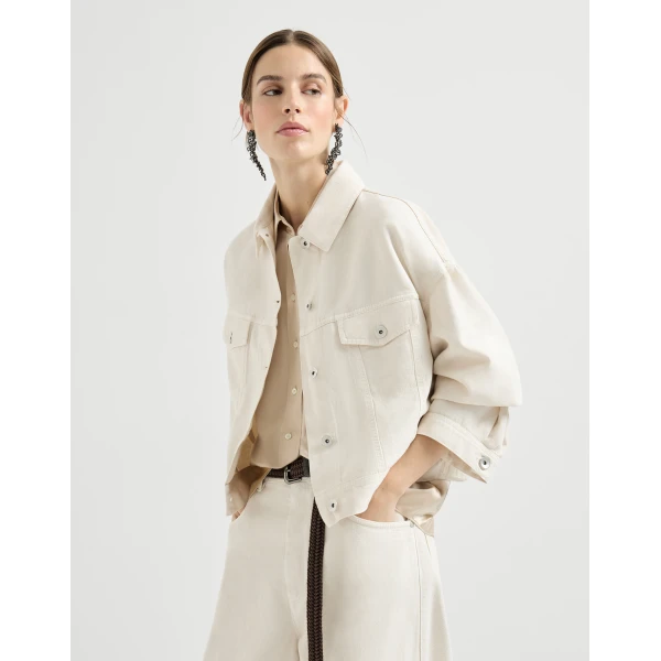 Brunello Cucinelli Cover outerwear jacket in Chalk, view 5