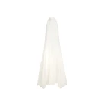 Brunello Cucinelli Crispy silk dress with monili in Butter