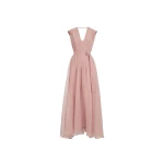 Brunello Cucinelli Crispy silk dress with monili in Pink