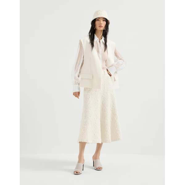 Brunello Cucinelli Crispy silk shirt in White, view 6