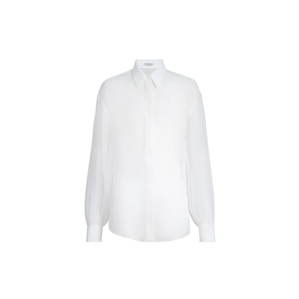 Brunello Cucinelli Crispy silk shirt in White