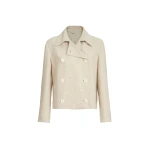 Brunello Cucinelli Crop caban jacket with monili in Beige