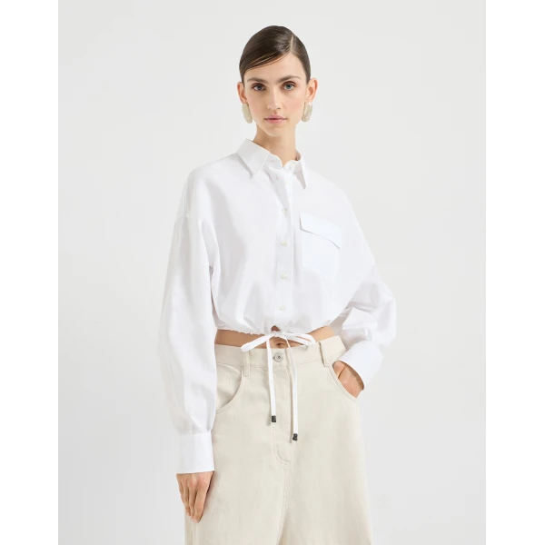 Brunello Cucinelli Crop shirt in White, view 2