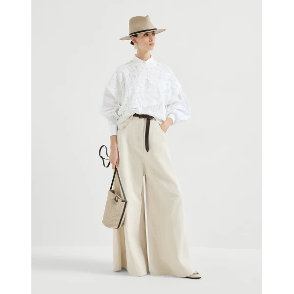 Brunello Cucinelli Crop shirt in White, view 6