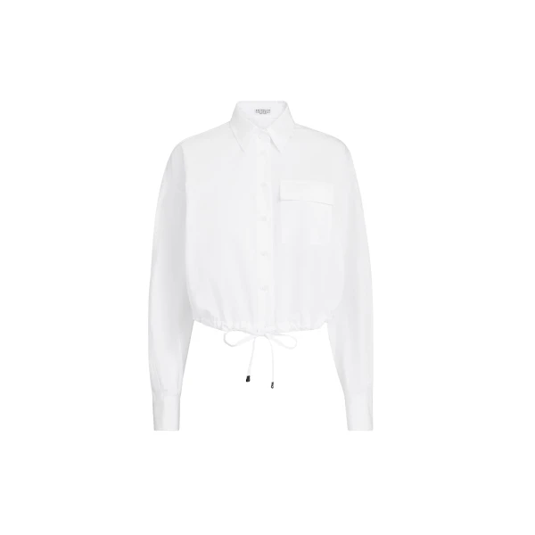 Brunello Cucinelli Crop shirt in White