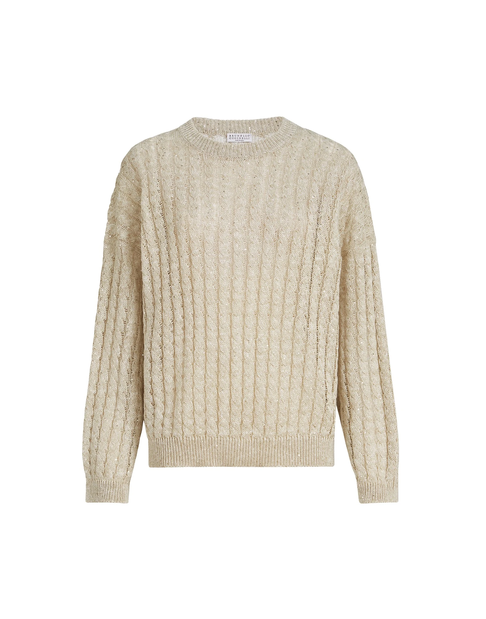 Brunello Cucinelli Dazzling Cable sweater in Beige