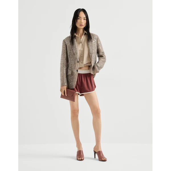Brunello Cucinelli Dazzling Embroidery blazer in Rope, view 6